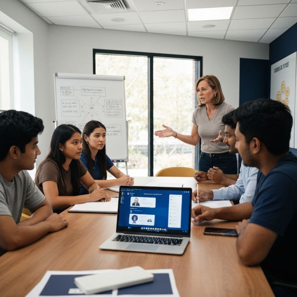 Young people engaged in learning and coaching